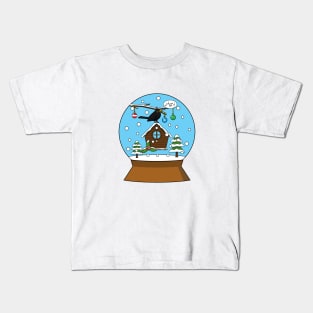 Snow Globe with Blackbird Singing Kids T-Shirt